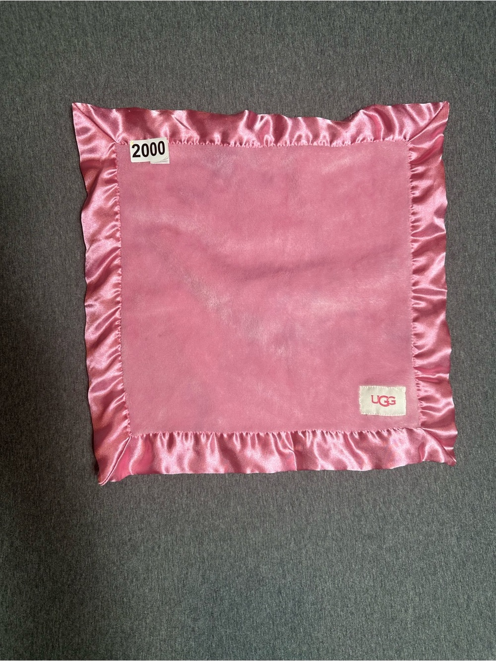 UGG Pink Satin-Trim Baby Lovey Blanket